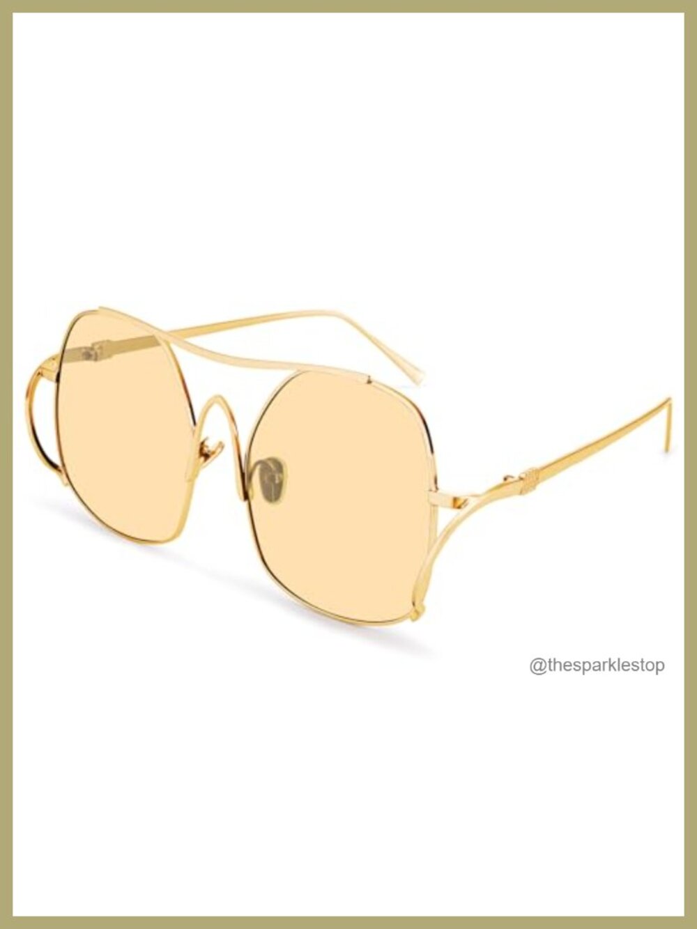 Oversized Metal Aviator Sunglasses UV400 Retro Punk Square Frame